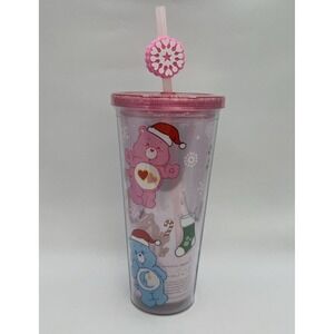 Care Bears Christmas Tumbler Cup with‎ Straw & Lid - Holiday 24 oz